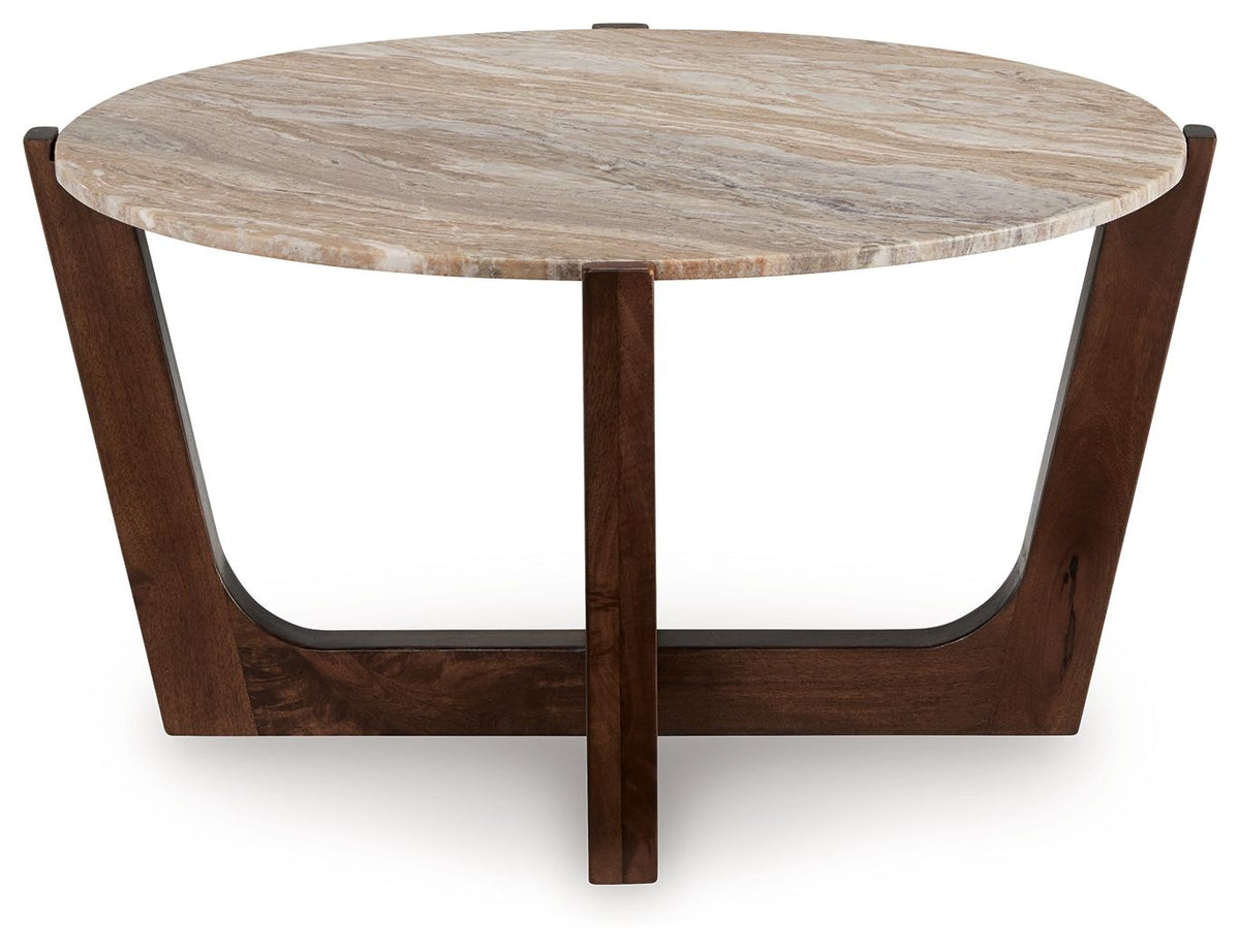 Tanidore - Round Cocktail Table - Warm Brown by Ashley – view 4