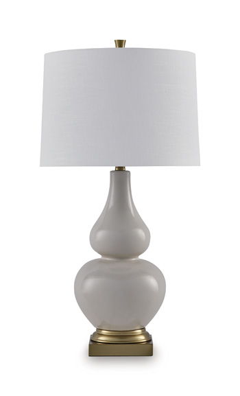 Weswick - Ceramic Table Lamp - Cream / Gold Finish by Ashley – Table Lamps