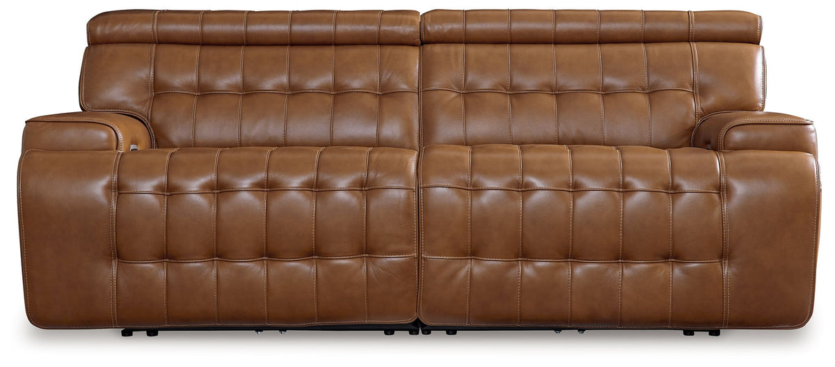 Temmpton - 2-Piece Power Reclining Sectional Loveseat - Chocolate by Ashley – Reclining Sectionals