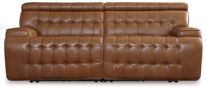 Temmpton - 2-Piece Power Reclining Sectional Loveseat - Chocolate by Ashley – Reclining Sectionals