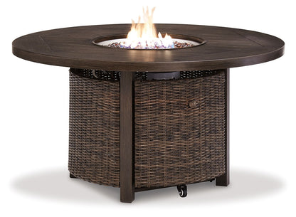 Paradise Trail - Round Fire Pit Table - Medium Brown by Ashley – Fire Pits