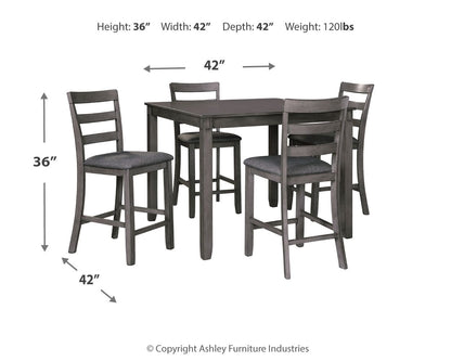 Bridson - Square Counter TBL Set (Set of 5) - Gray by Ashley – view 4