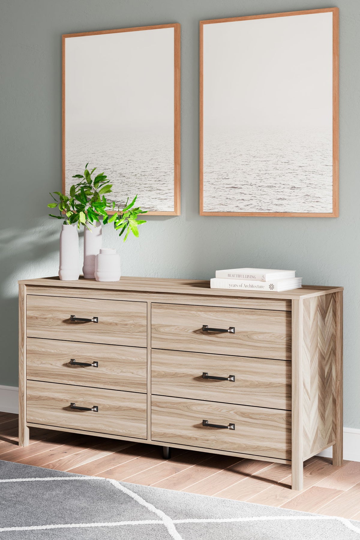 Battelle - Six Drawer Dresser - Tan by Ashley – view 4