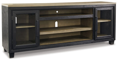 Foyland - XL TV Stand w/Fireplace Option - Black / Brown by Ashley – TV Stands