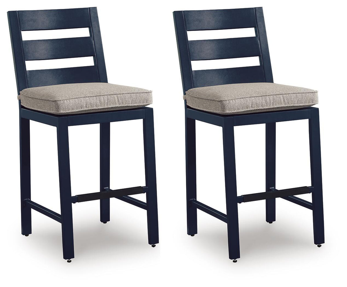 East Beach - Barstool (Set of 2) - Blue by Ashley – Stool Sets