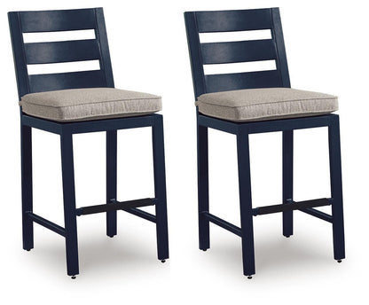 East Beach - Barstool (Set of 2) - Blue by Ashley – Stool Sets