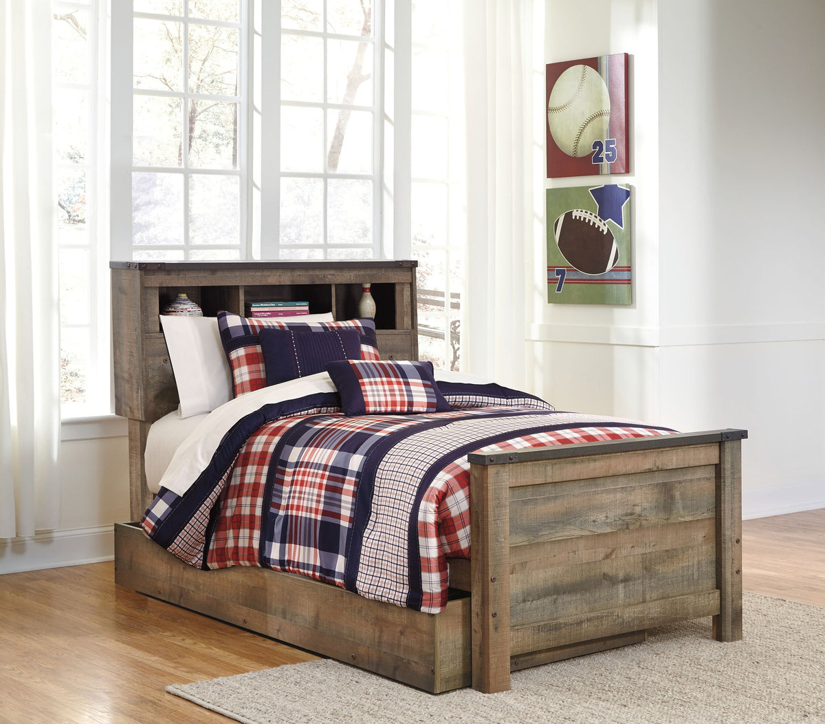 Trinell - Twin Bookcase Bed With 1 Large Storage Drawer - Brown by Ashley – view 4
