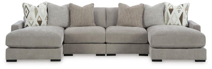 Aslan Court - 4-Piece Sofa Pit Sectional - Pebble – Stationary Sectionals