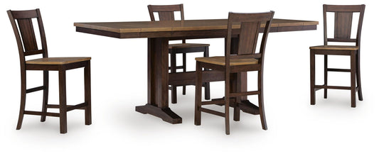 Rylandeen - Counter Height Extension Dining Table Set – 5 Piece Dining Room Sets