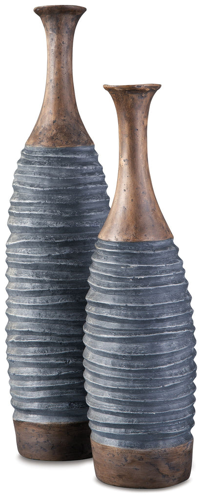 Blayze - Vase Set (Set of 2) - Antique Gray / Brown by Ashley – view 4