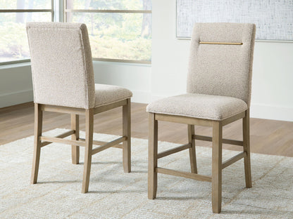 Lasinger - Upholstered Barstool (Set of 2) - Light Brown by Ashley – view 4