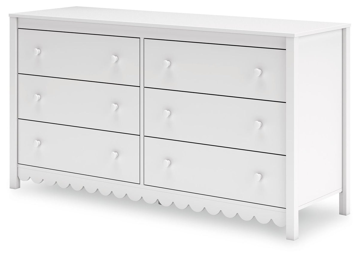 Hallityn - Six Drawer Dresser - White by Ashley – view 4