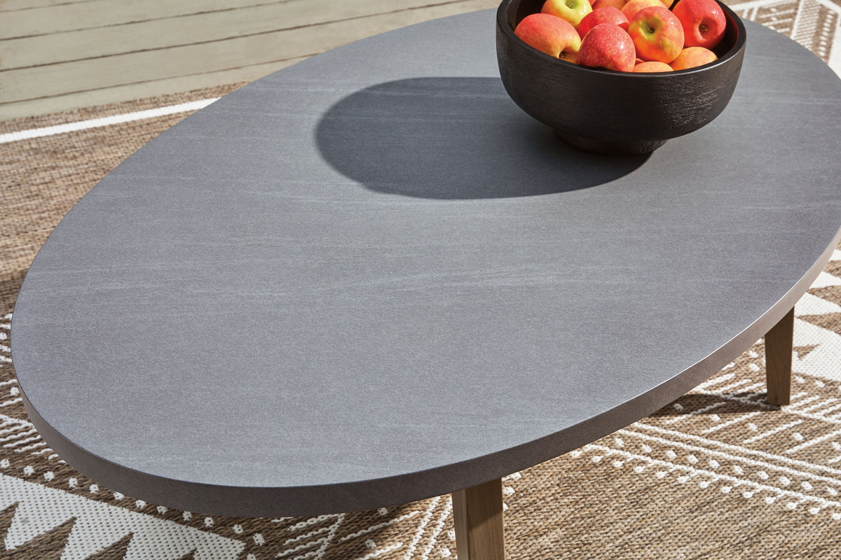 Harmony Headlands - Oval Cocktail Table - Natural / Gray by Ashley – view 3
