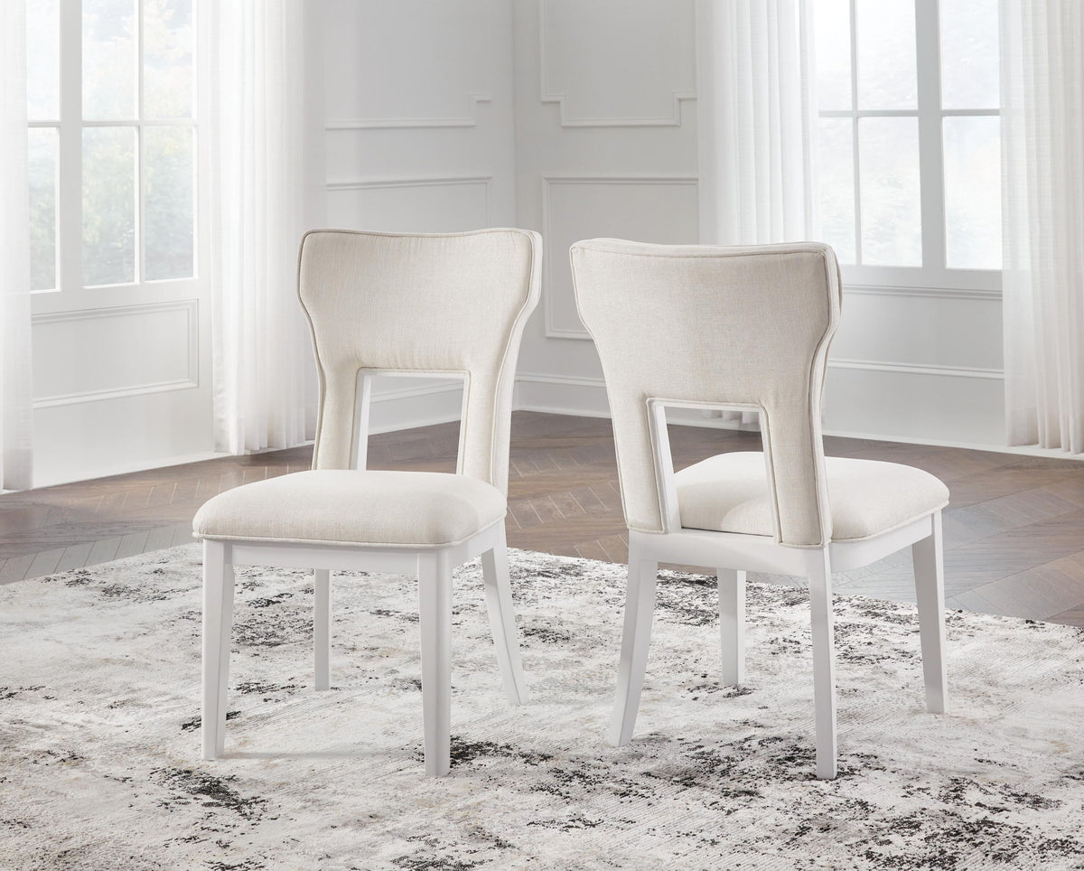 Chalanna - Dining Upholstered Side Chair (Set of 2) - White by Ashley – view 4