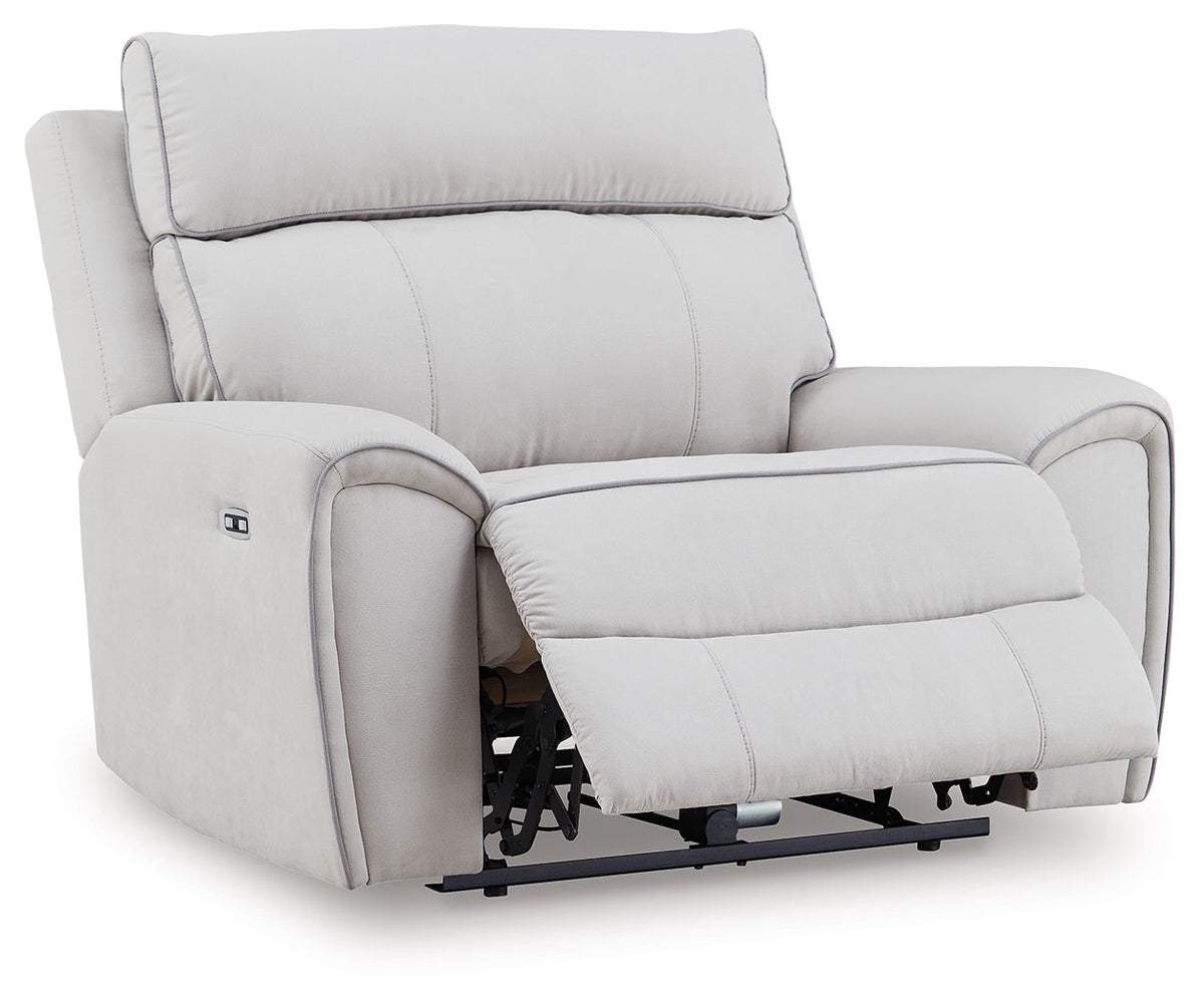Social Pointe - Power Recliner / Adjustable Headrest - Pearl / Ash by Ashley – view 4