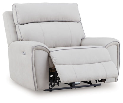 Social Pointe - Power Recliner / Adjustable Headrest - Pearl / Ash by Ashley – view 4