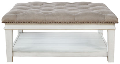Kanwyn - Uph Ottoman Cocktail Table - Whitewash by Ashley – view 4
