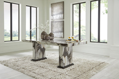 Jeshina - Dining Table - Dark Brown / Beige by Ashley – view 3