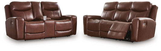 Bexhurst - 2 Pc. - Power Reclining Sofa And Loveseat - Mahogany – Reclining Sofas & Loveseats