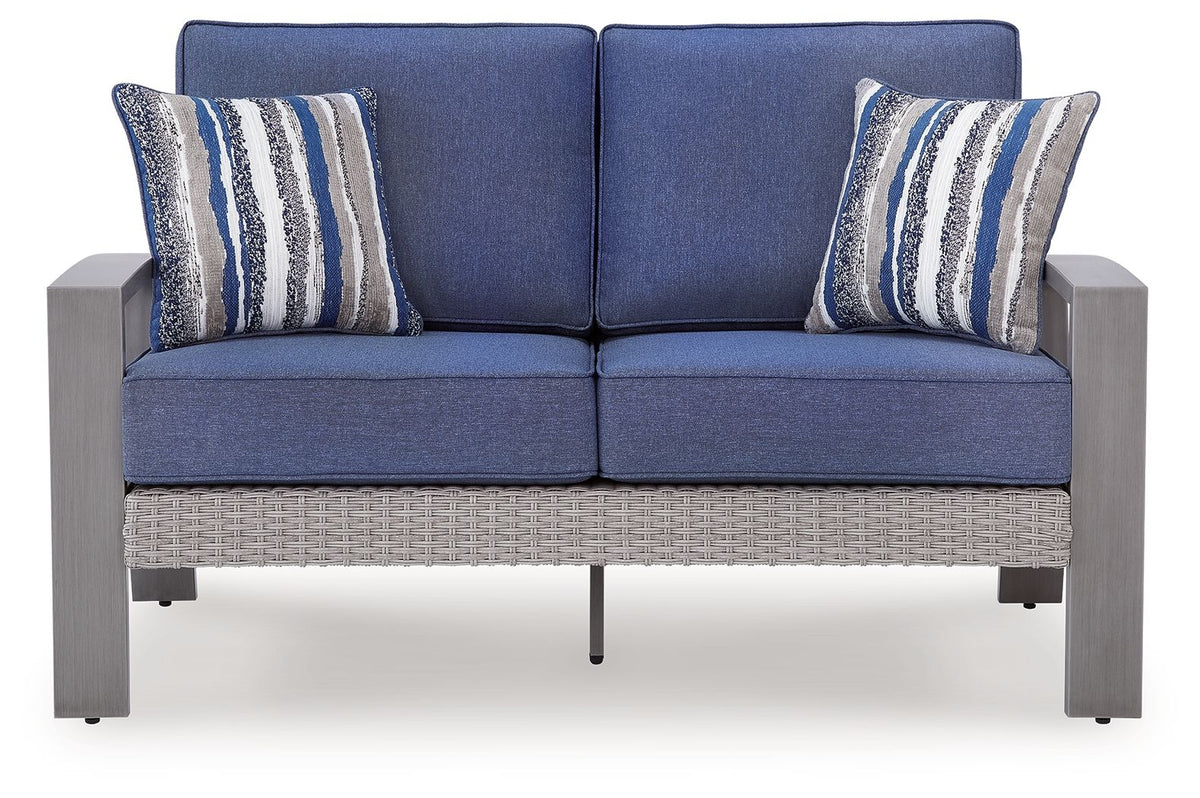 Half Moon Beach - Loveseat With Cushion - Blue / Gray by Ashley – view 4