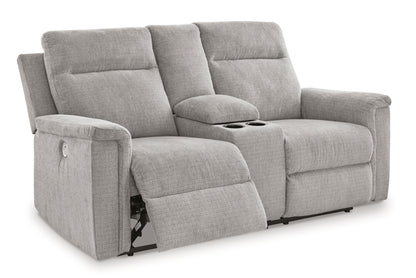 Barnsana - Dbl Power Reclining Loveseat with Console - Ash by Ashley – view 4
