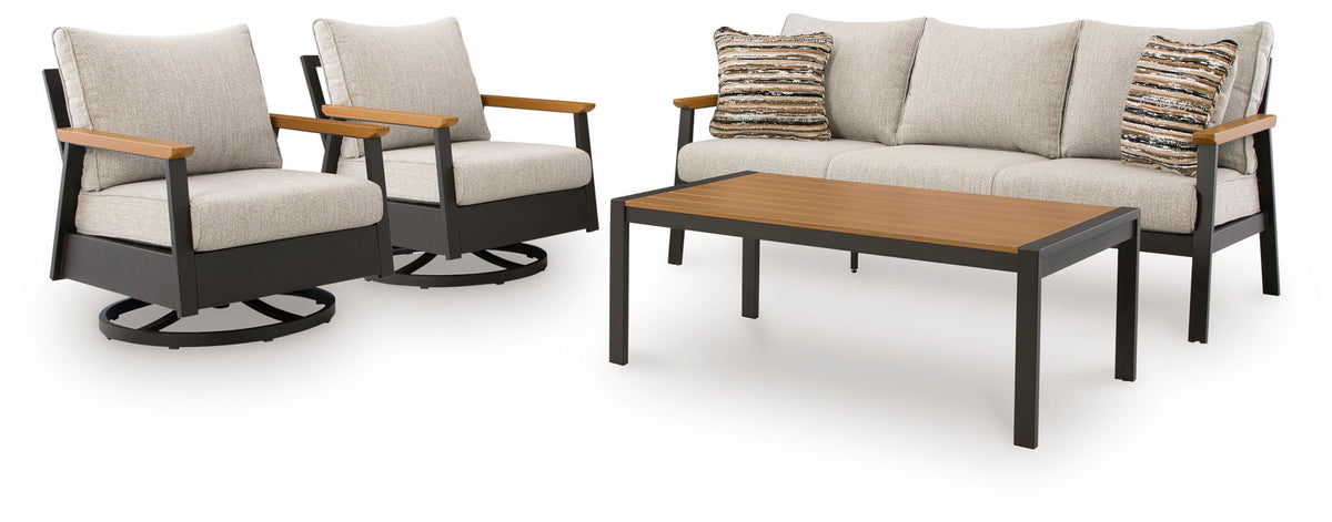 Carmel Highlands - Sofa, Chairs, Table Set (Set of 4) - Dark Brown by Ashley – view 4