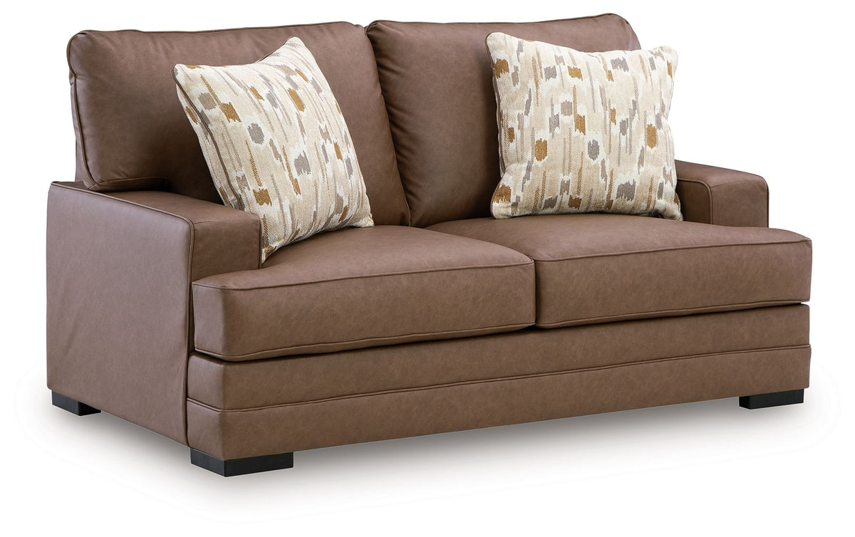 VillaCourt - Loveseat - Caramel – Stationary Loveseats