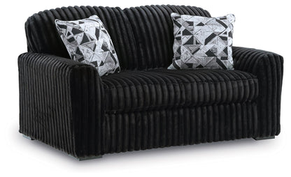 Midnight-Madness - Loveseat by Ashley – Stationary Loveseats