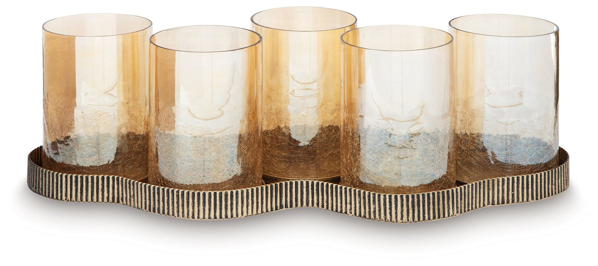 Evereton - Candle Holder - Antique Gold Finish by Ashley – Candles & Holders