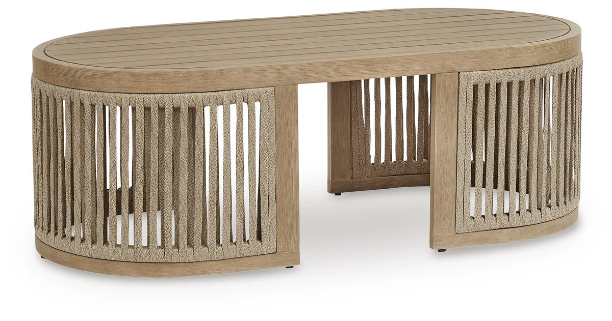 Serena Shores - Rectangular Cocktail Table - Beige by Ashley – Coffee Tables
