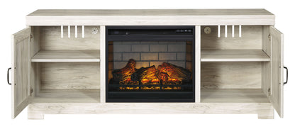 Bellaby - 63" TV Stand With Faux Firebrick Fireplace Insert - Whitewash by Ashley – view 4