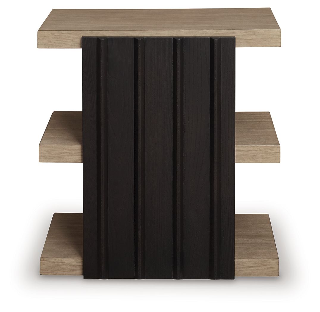 Rylandyn - Rectangular End Table - Black / Light Brown by Ashley – view 4