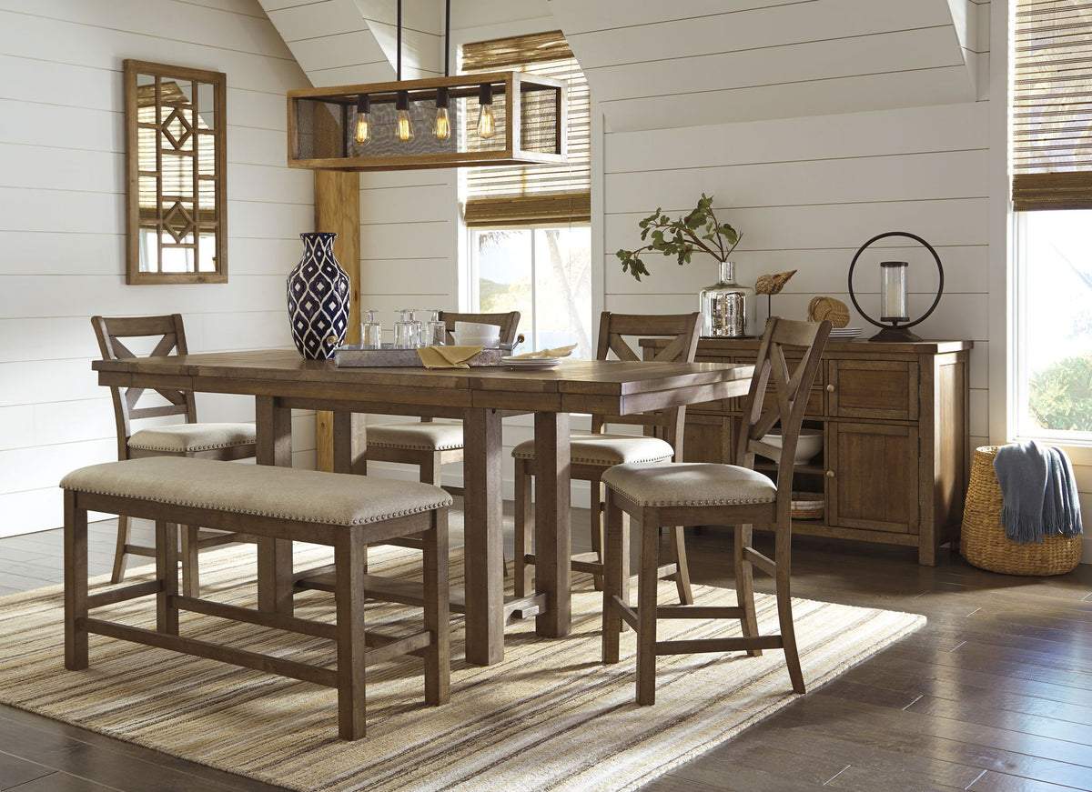 Moriville - Double UPH Bench  - Beige by Ashley – view 4