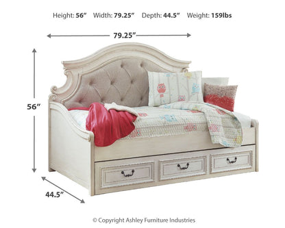 Realyn - Twin Day Bed With Storage - Chipped White by Ashley – view 4