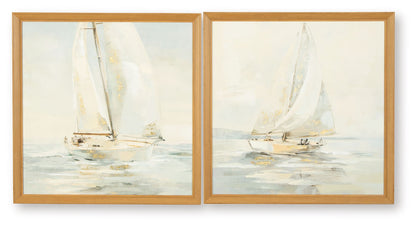 Winbrook - Wall Art Set (Set of 2) - Gray / Tan / Gold Finish by Ashley – Canvas Art Sets