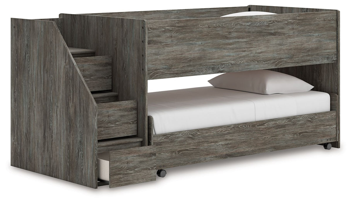 Frandern - Twin Over Twin Loft Bed - Gray by Ashley – view 3