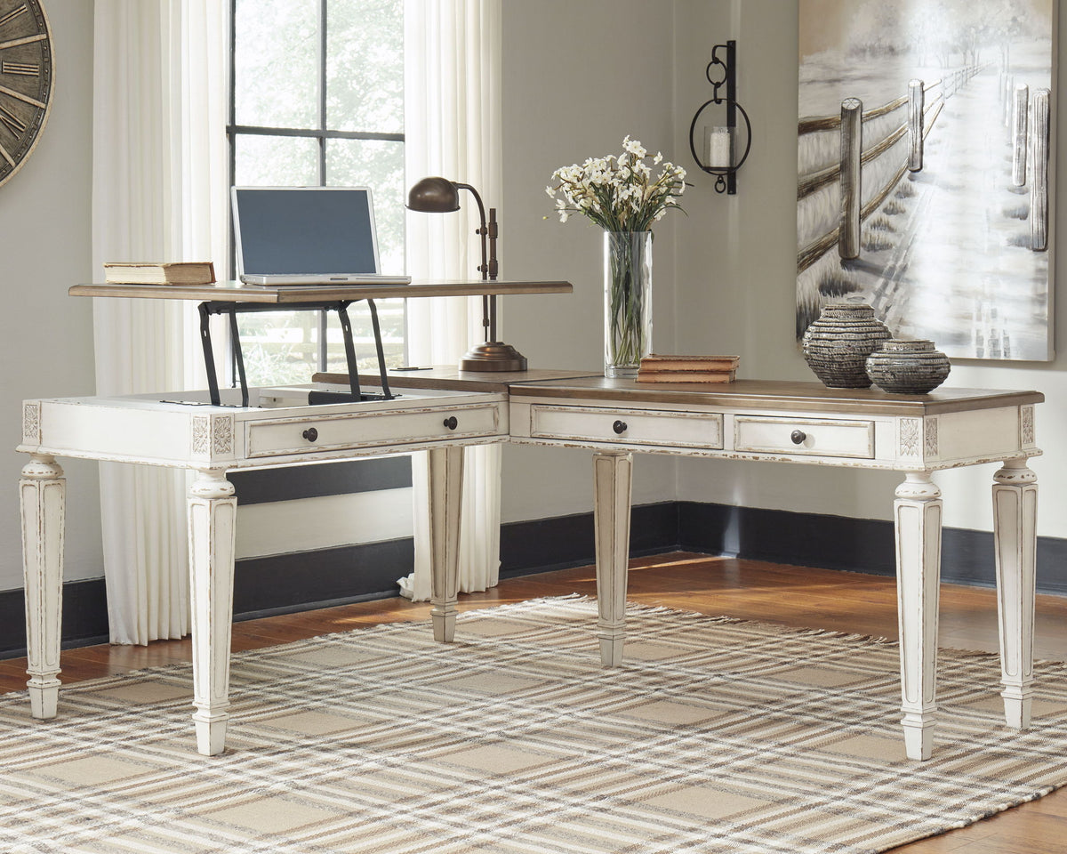Realyn - L Shaped Desk With Lift Top - White / Brown by Ashley – view 4
