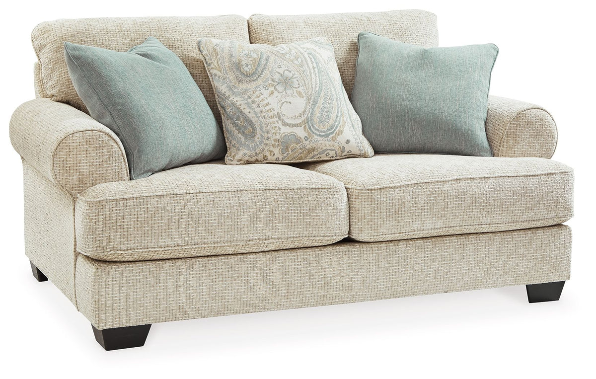 Monaghan - Loveseat - Sandstone by Ashley – Stationary Loveseats