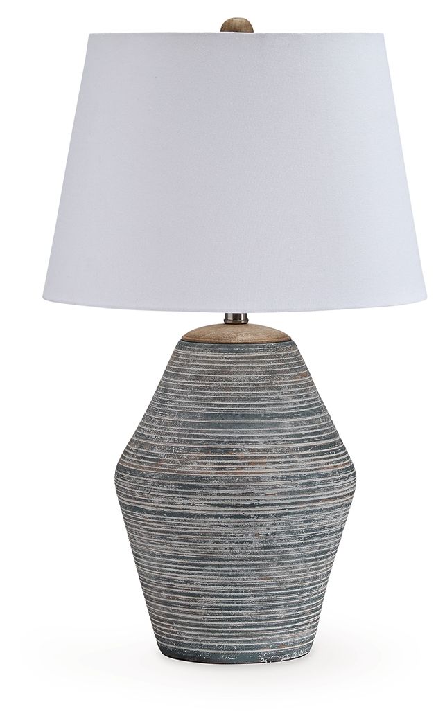 Lawrock - Terracotta Table Lamp - Antique Blue by Ashley – Table Lamps
