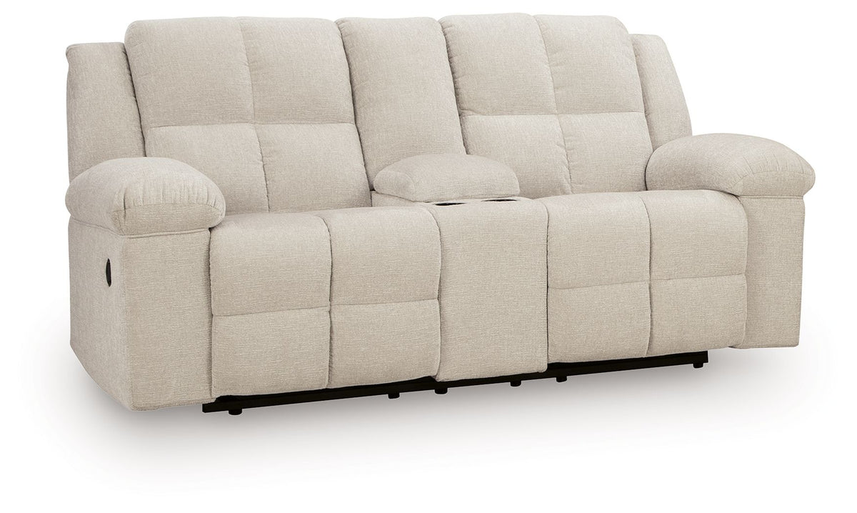 Orlen - Double Reclining Loveseat With Console - Winter – Reclining Loveseats