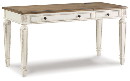 Realyn - Home Office Lift Top Desk - White / Brown by Ashley – Lift Top Desks
