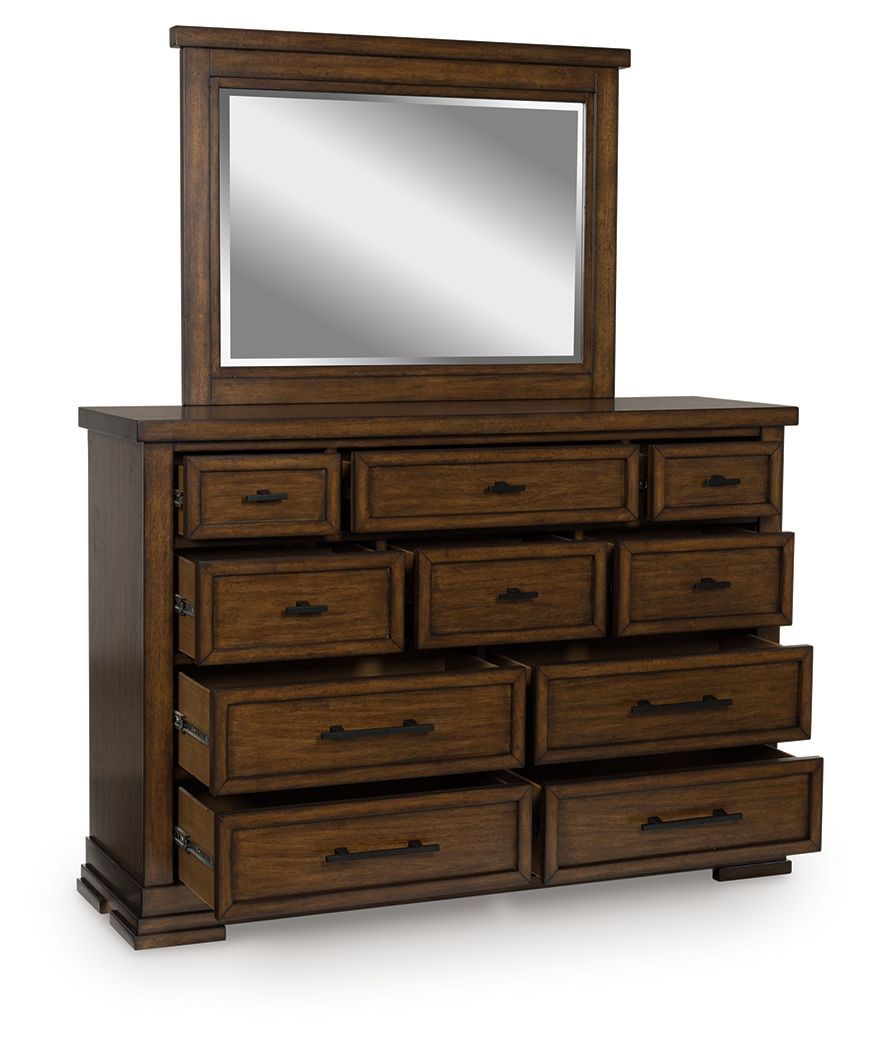Taffenbrook - Dresser And Mirror - Medium Brown by Ashley – view 4