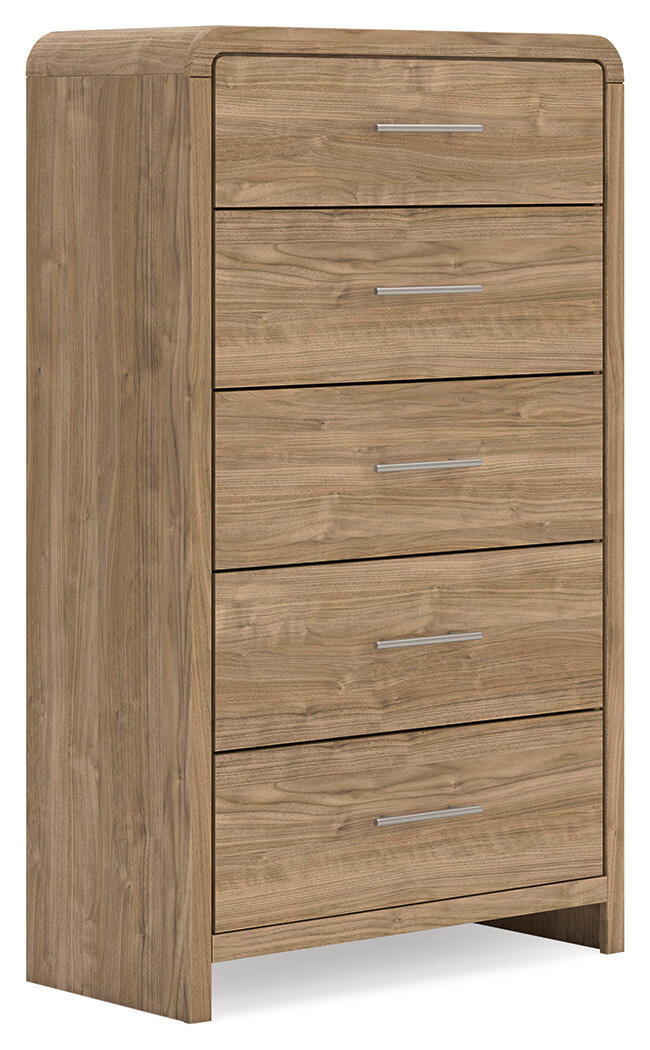 Gramburg - Five Drawer Chest - Warm Natural Brown by Ashley – Accent Chests