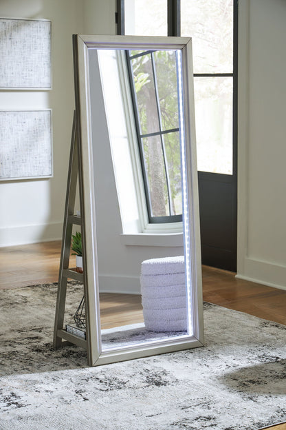 Evesen - Floor Standing Mirror With Storage - Champagne by Ashley – view 4