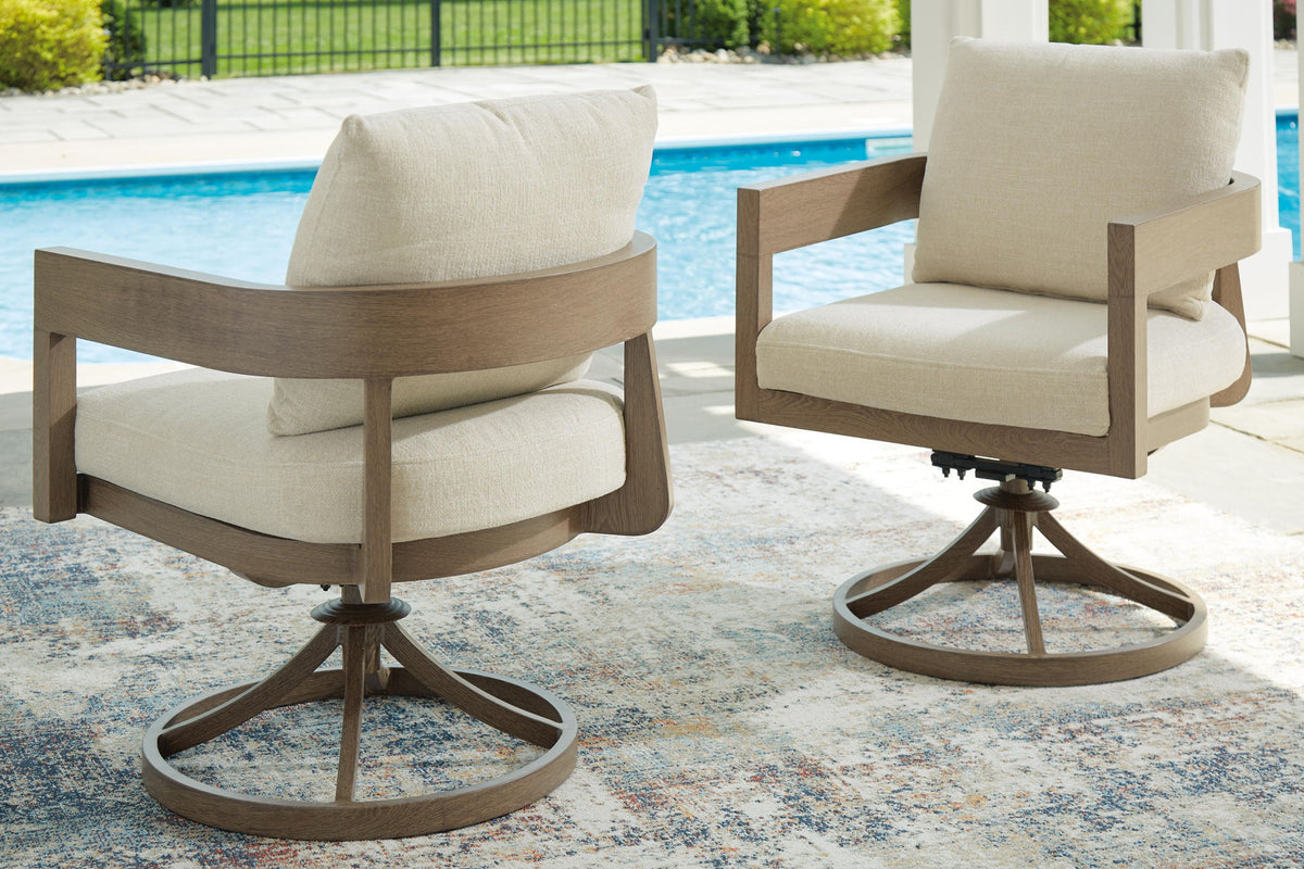 Serene Bay - Swivel Chair With Cushion (Set of 2) - Dark Brown / White by Ashley – view 4