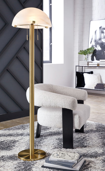 Tobbinsen - Metal Floor Lamp - Brass Finish by Ashley – view 4
