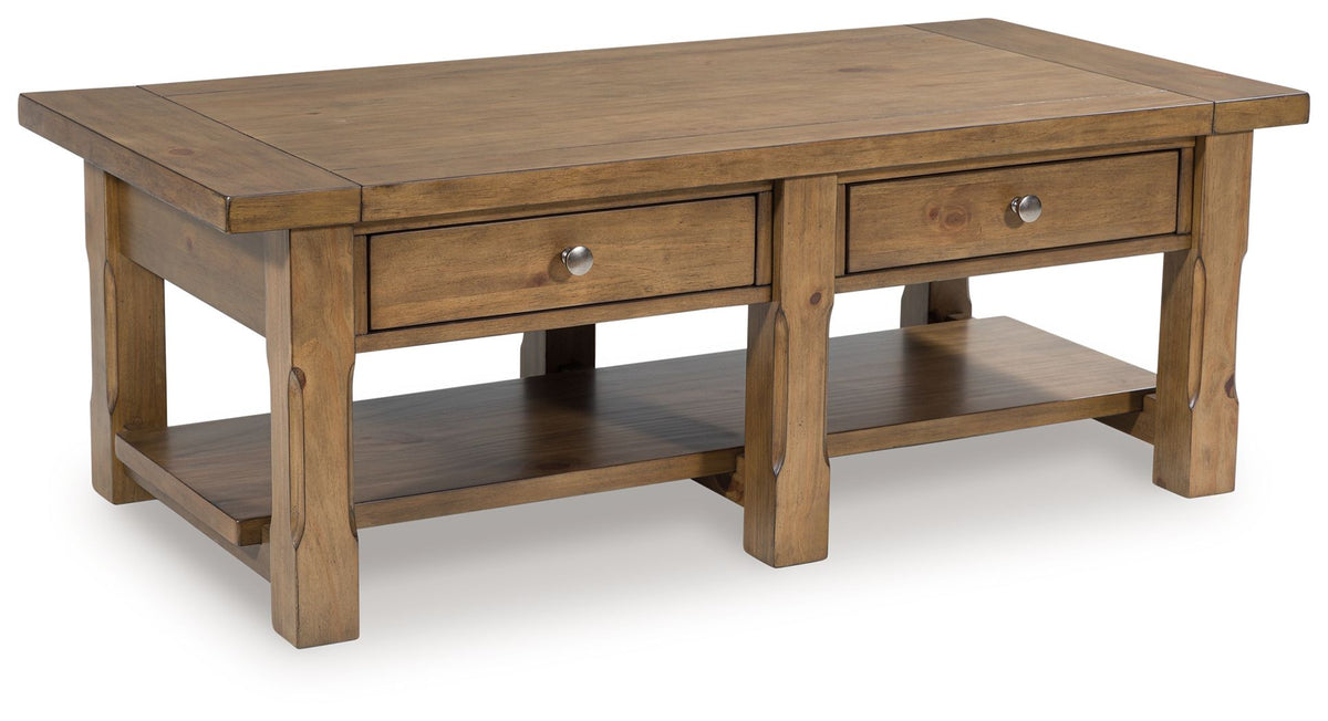 Vandenmore - Rectangular Cocktail Table - Medium Brown by Ashley – Cocktail Tables