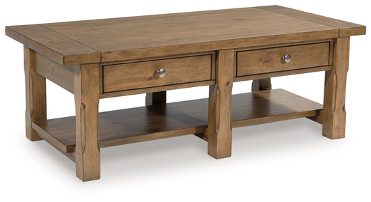 Vandenmore - Rectangular Cocktail Table - Medium Brown by Ashley – Cocktail Tables