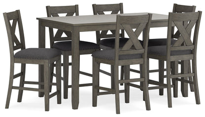 Caitbrook - Rect Drm Counter Table Set (Set of 7) - Gray by Ashley – 7 Piece Dining Room Sets