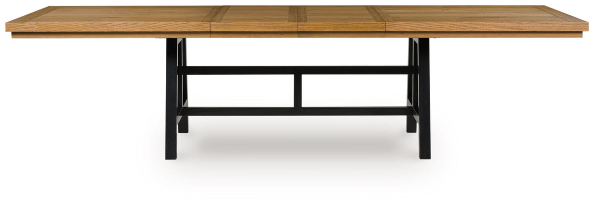 Galliden - Rectangular Dining Room Extension Table - Black / Brown by Ashley – view 4